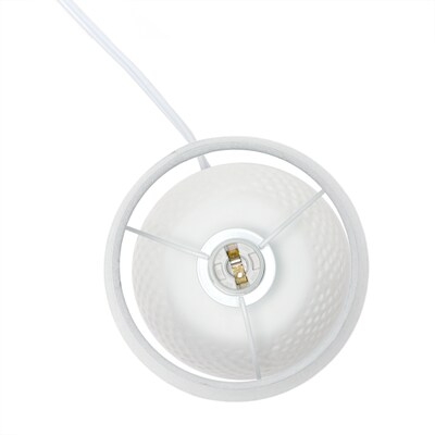 Simple Designs Studded Texture Ceramic Table Lamp, White (LT2084-WHT)