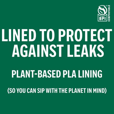 Perk™ Eco Compostable Paper Hot Cup, 12 Oz., White/Green, 500/Carton (PK56222CT)