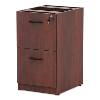Alera® Valencia Series 2-Drawer Pedestal Exec File Cabinet, Med Cherry Fin, Lgl (VA542822MC)