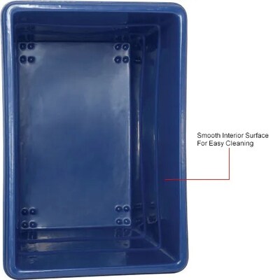 Global Industrial Plastic Bulk Box Truck, 20 Bushel, Steel Chassis Base, Blue (800316)