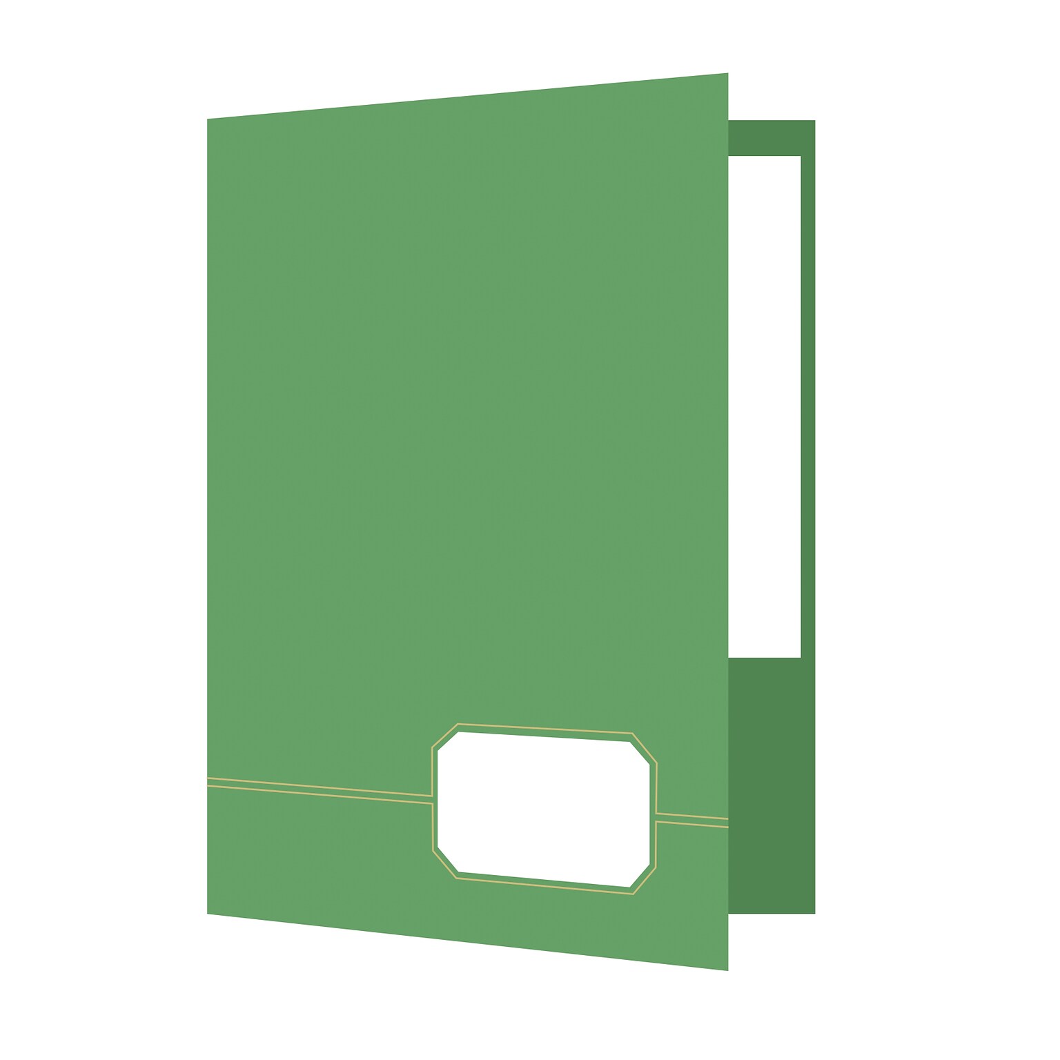 Oxford Monogram Executive 2-Pocket Presentation Folders, Light Green/Gold, 4/Pack (OXF 04164)