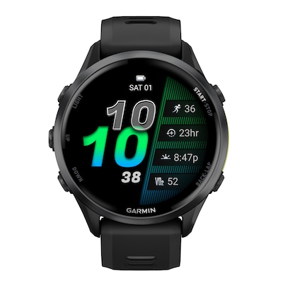 Garmin Forerunner 970 Smartwatch, GPS, 47mm, Carbon Gray & Black Silicone Band (010-02969-00)