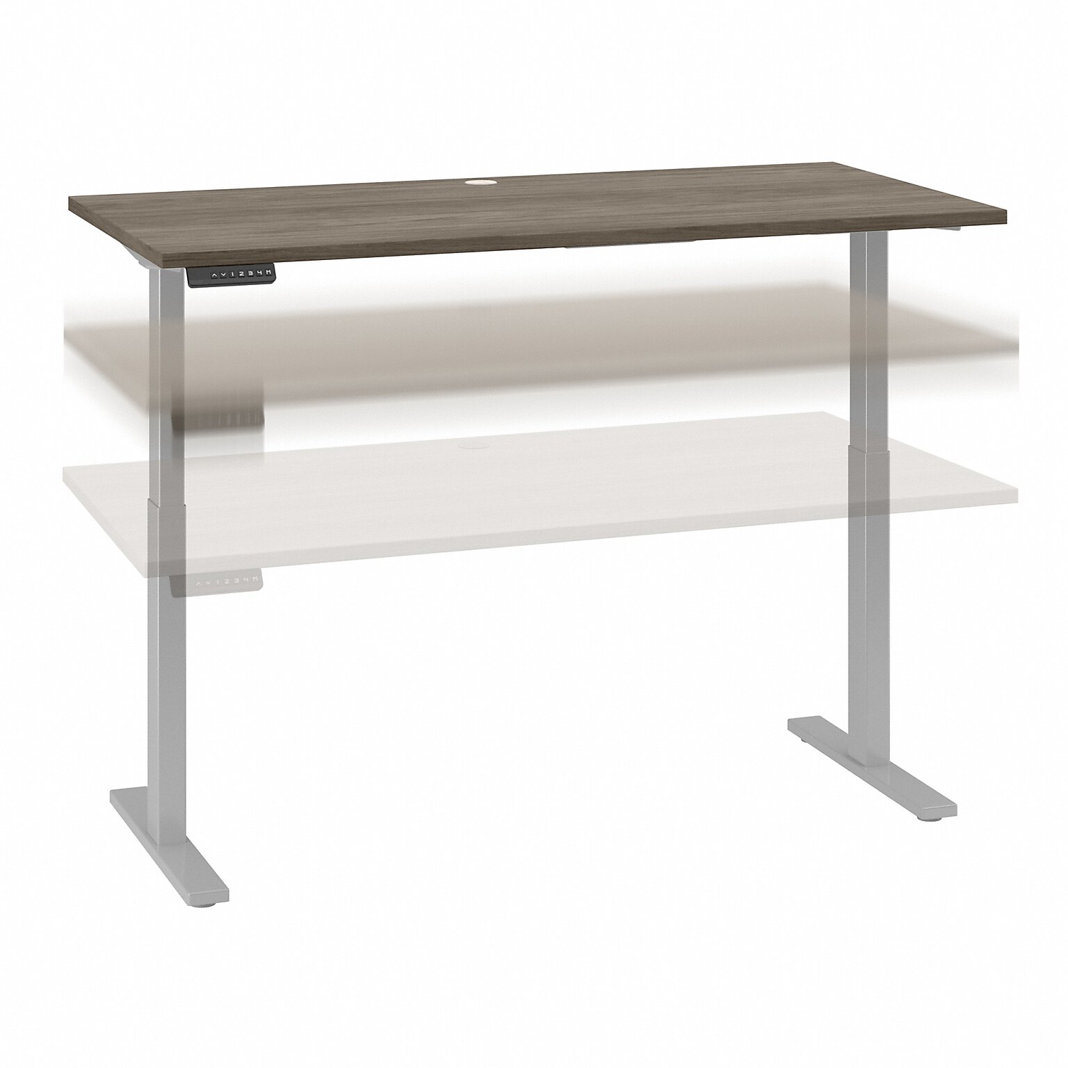 Bush Business Furniture Move 60 Series 27-48 Adjustable Standing Desk, Modern Hickory/Cool Gray Metallic (M6S6030MHSK)