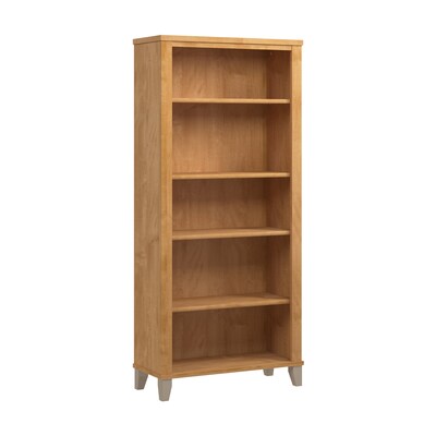 Bush Furniture Somerset 65H 5-Shelf Bookcase with Adjustable Shelves, Maple Cross Laminate (WC81465)