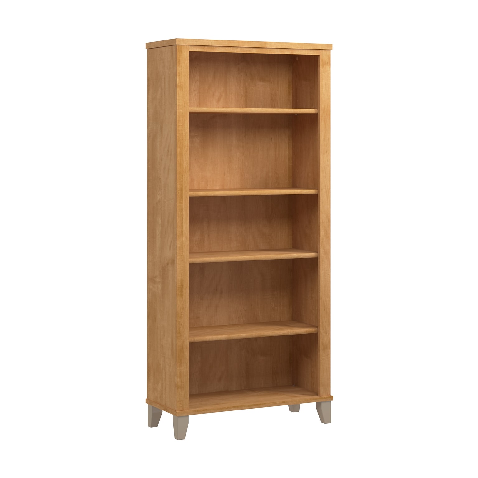 Bush Furniture Somerset 65H 5-Shelf Bookcase with Adjustable Shelves, Maple Cross Laminate (WC81465)