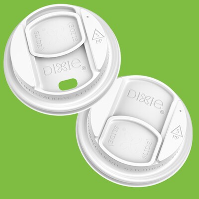 Dixie Reclosable Polypropylene Hot Cup Lid, 10/12/16/20 oz. Cup, White, 1000/Carton (DSL9542)