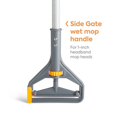 Coastwide Professional™ 60" Side Gate Fiberglass Wet Mop Handle, Plastic Head (CW56773)