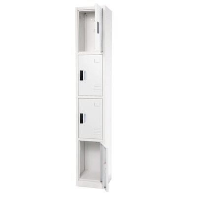 AdirOffice 72"H 4-Tier White Storage Locker (ADI629-204-WHI-DL)