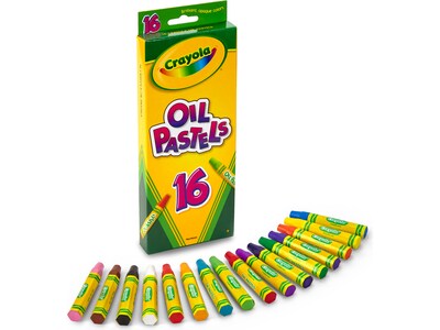 Crayola Oil Pastels, Assorted Colors, 16/Box (52-4616CT)