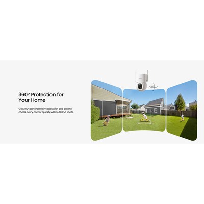 aosu 3K 5.0-MP Outdoor Wireless AI-Smart Solar Security Camera, White (C9S2CH11)