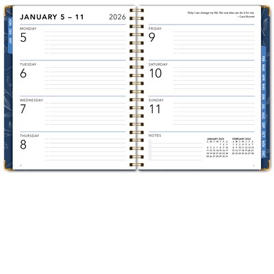 2026 Global Printed Products Big Print 8.5" x 11" Weekly & Monthly Planner, Paperboard Cover, Blueberry Vines (LGPRTCY26851188)