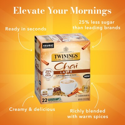 Twinings Chai Latte Black Tea, Keurig® K-Cup® Pods, 22/Box (TNA78919)