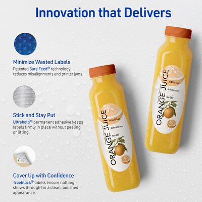 Avery Waterproof Oval Laser Multipurpose Labels, 2" x 3-1/3", White, 80/Pack (19479399188)