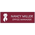 Engraved Identification Badges; 1x3, Burgundy with White Letters