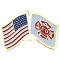 Patriotic Services Lapel Pins; Flag Fire Department