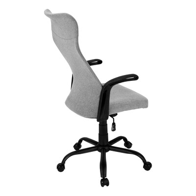 Monarch Specialties Inc. Ergonomic Nylon Swivel Computer and Desk Chair, Dark Gray (I 7325)