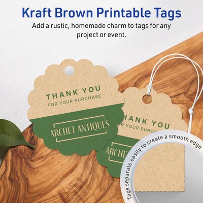 Avery 2-1/2 Diameter  Blank Price & Merchandise Tags, Kraft Brown, 225/Carton (95326-KMT25)