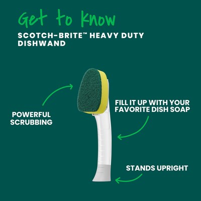 Scotch-Brite Heavy Duty Dishwand, Green/Yellow (650-4)