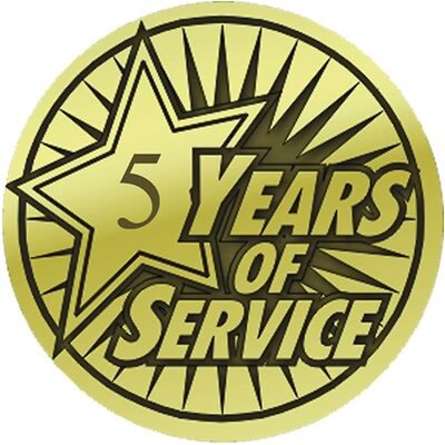 Recognition Lapel Pins; 5 Years of Service
