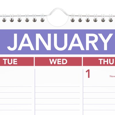 2026 AT-A-GLANCE 15.5 x 22.75 Monthly Dry Erase Wall Calendar, White/Purple (PMLM03-28-26)