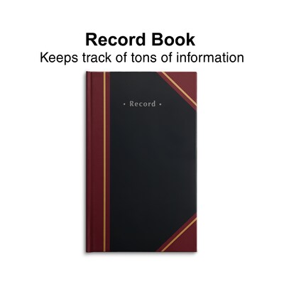Staples Record Book, Black, 300 Sheets/Book (217919)