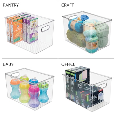 iDesign Pantry Organizer Bins with Handles - Storage Bins for Kitchen Organization - Ideal for Cabinets or Fridge