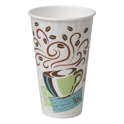 Dixie PerfecTouch Paper Hot Cups, 16 oz., Coffee Haze, 500/Carton (5356DX)