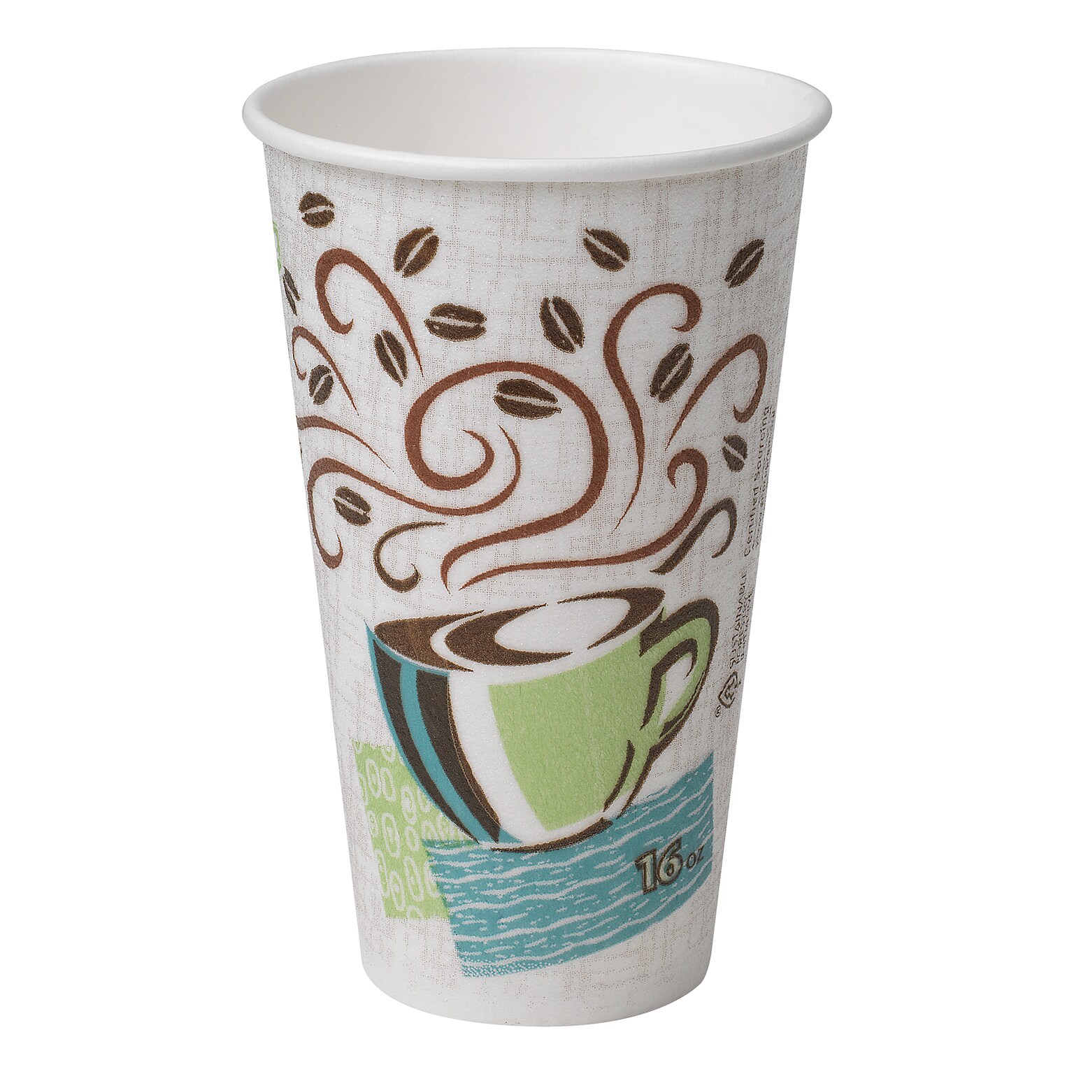 Dixie PerfecTouch Insulated Paper Hot Cups, 16 oz., Coffee Haze, 500/Carton (5356DX)