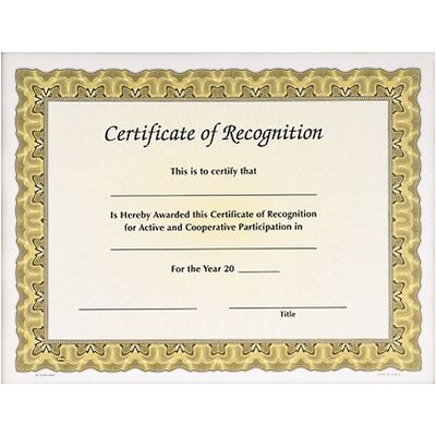 Awards4Work® Award Certificates; Recognition