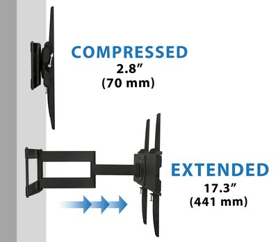 Mount-It! Full Motion Articulating Corner TV Wall Mount for 24" to 65" TVs, Black (MI-346L)