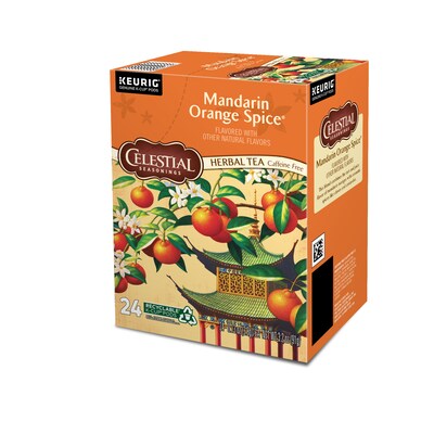 Celestial Seasonings Mandarin Orange Spice Herbal Tea, Keurig® K-Cup® Pods, 24/Box (14735)