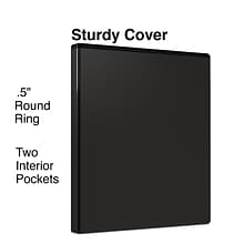 Simply® View Economy Binders with Round Rings, Black, 1/2
