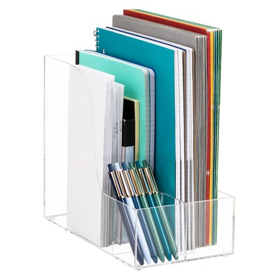 Mind Reader 3-Compartment Acrylic Desk Organizer, Clear (AMAG-CLR)