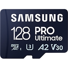 Samsung PRO Ultimate 128GB microSDXC Memory Card with Adapter, U3 Class, UHS-I, V30 (MB-MY128SA/AM)