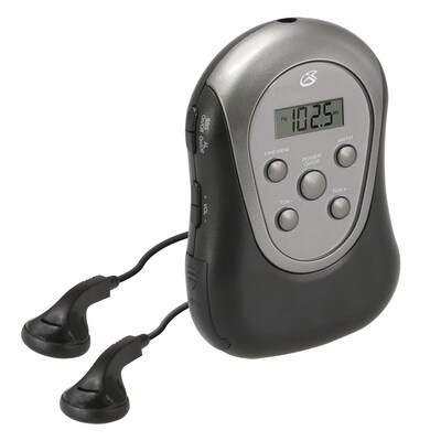GPX R300 Portable AM/FM Armband Clock Radio, Silver/Black (GPXR300)