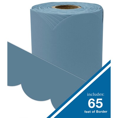 Carson Dellosa Education Rolled Scalloped Bulletin Board Border, 3" x 65', Stone Blue, 3/Bundle (CD-108535-3)