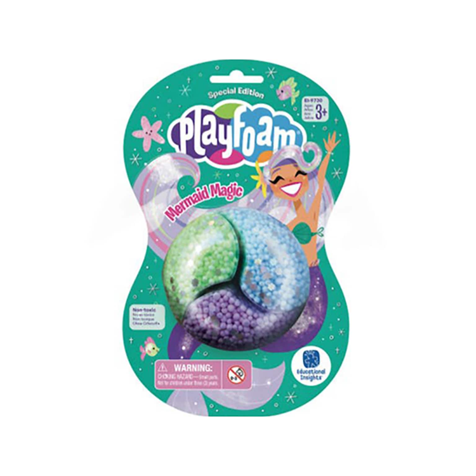 Educational Insights Mermaid Magic Playfoam, Green/Purple/Blue/Silver, 12/Pack (9730)