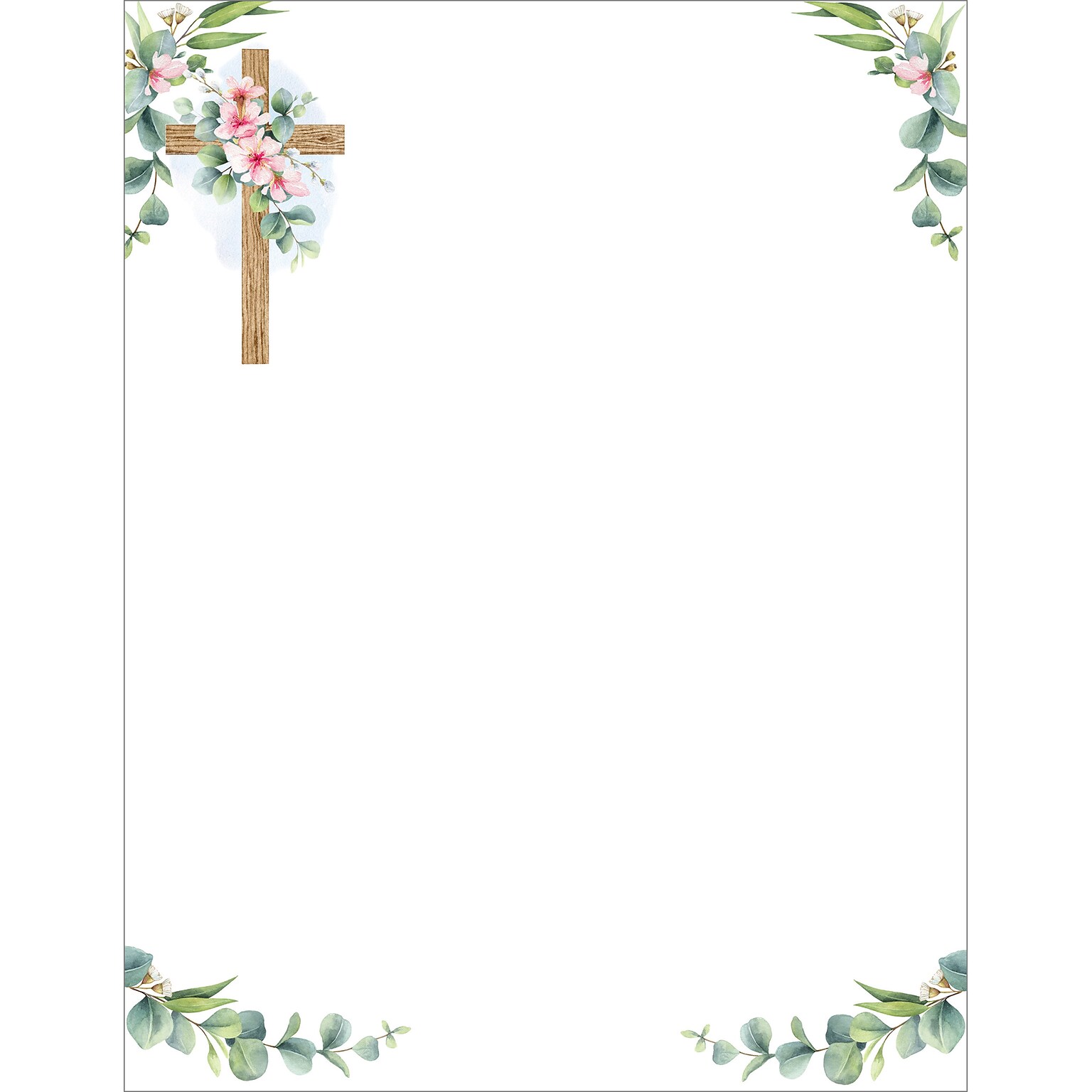 Great Papers Floral Faith Elegance Everyday Letterhead, Multicolored, 50 Sheets/Pack (2025007)