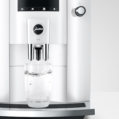 JURA E4 2-Cups Coffee & Espresso Machine Combination, Piano White (15560)