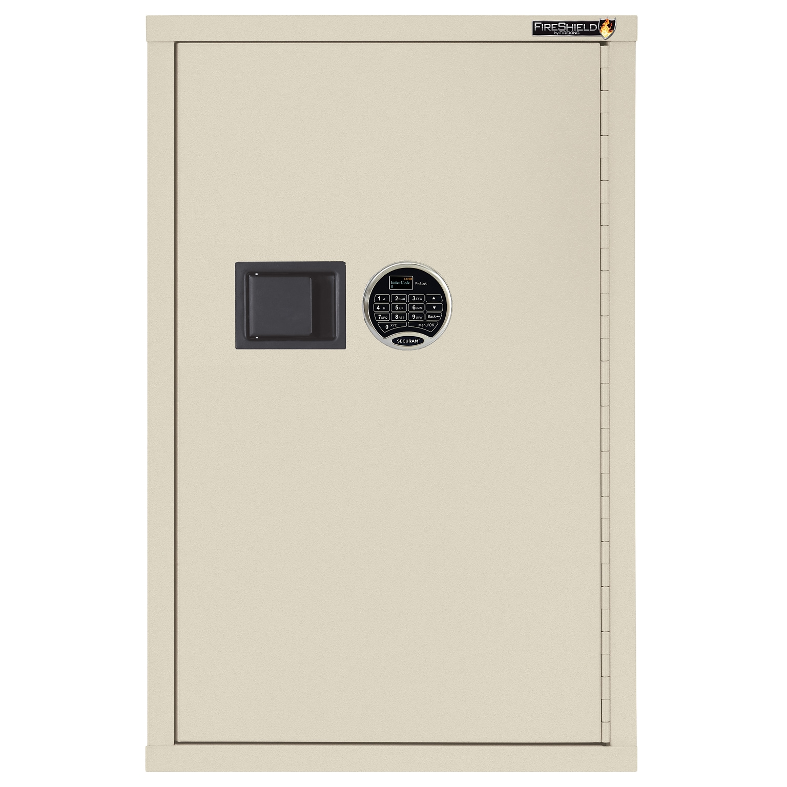 FireKing FireShield Storage Cabinet, Fire Resistant, Single Door w/ Electronic Lock, Parchment (HSC-3422-DPTEL)