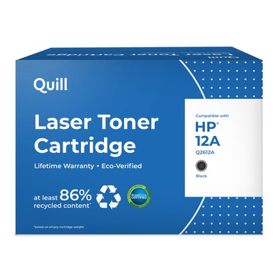 Quill Brand Remanufactured Black Standard Yield Toner Cartridge Replacement for HP 12A (Q2612A)