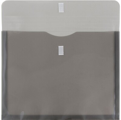 JAM Paper Premium Plastic Document File, 1 Pocket, Letter, Gray, 3/Pack (218V1smx3)