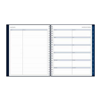 2027 Blue Sky Passages 8" x 10" Calendar Year Monthly Planner, Plastic Cover, Solid Navy (148660-27)