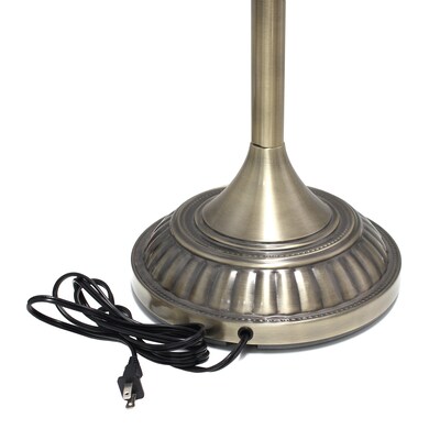 Lalia Home Classic Light Torchiere Floor Lamp with Marbleized Glass Shade, Antique Brass (LHF-3001-AB)