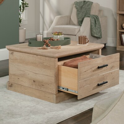 Sauder Aspen Post 32"W x 30"D Coffee Table, Prime Oak (433960)