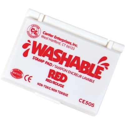 Center Enterprises Washable Unscented Stamp Pad, Red Ink (CE-505)