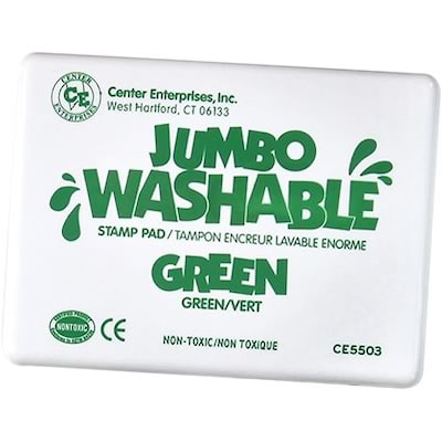 Center Enterprises Jumbo Washable Unscented Stamp Pad, Green Ink (CE-5503)