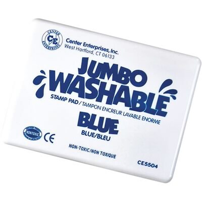 Center Enterprises Jumbo Washable Unscented Stamp Pad, Blue Ink (CE-5504)