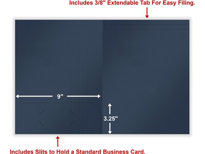 ComplyRight 1-Pocket Tax Presentation Folder, Navy Blue, 50/Pack (PNBF8)