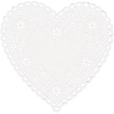 Hygloss Doilies; 4 White Hearts